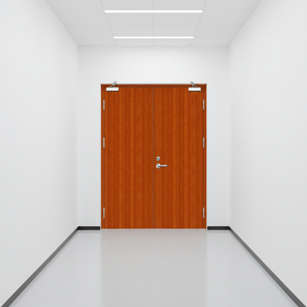 High Quality Steel Doors with a Wood Grain Finish Wooden Fire Rated Door Fire Resistant Safety Door for Hotel Apartment Interior