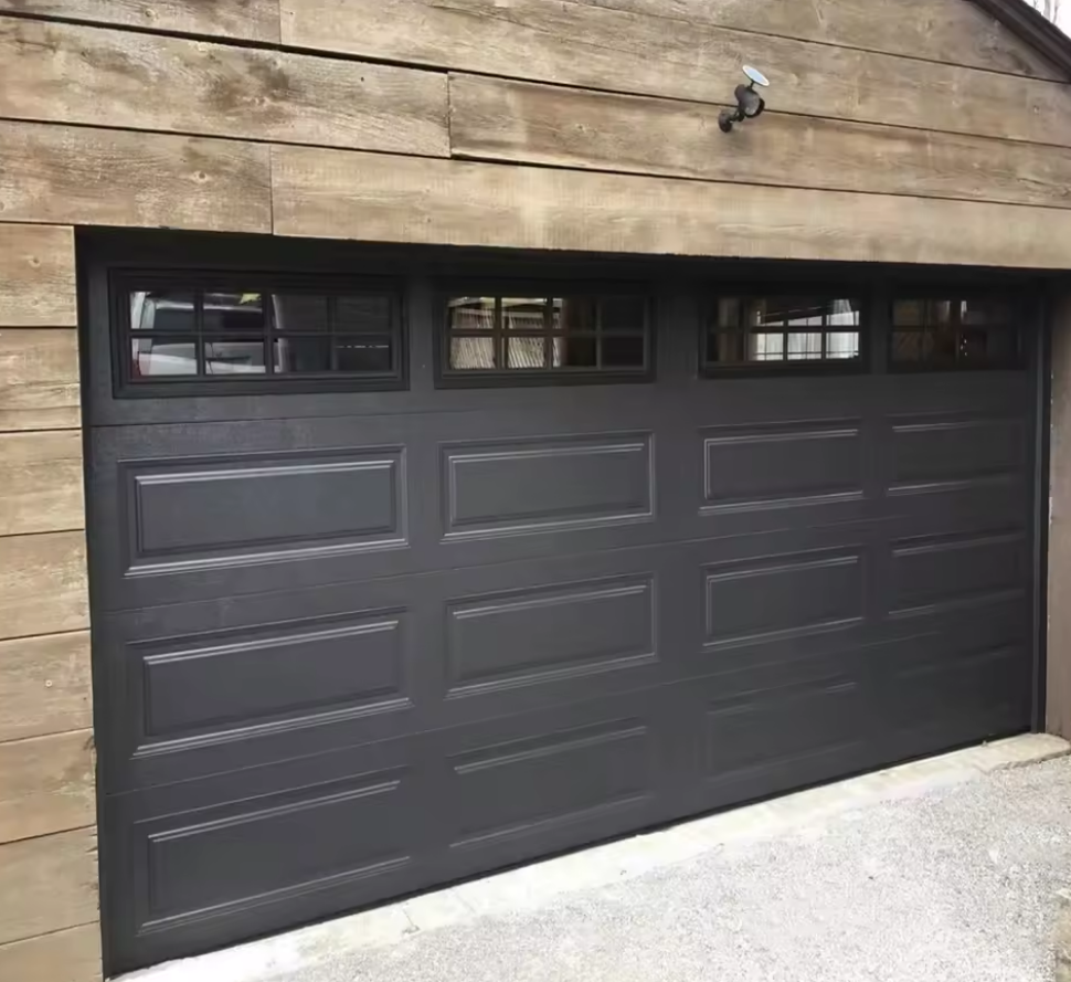 Factory Wholesale Automated Double Garage Doors Modern Waterproof Sectional Steel Exterior Customizable Finished Surface