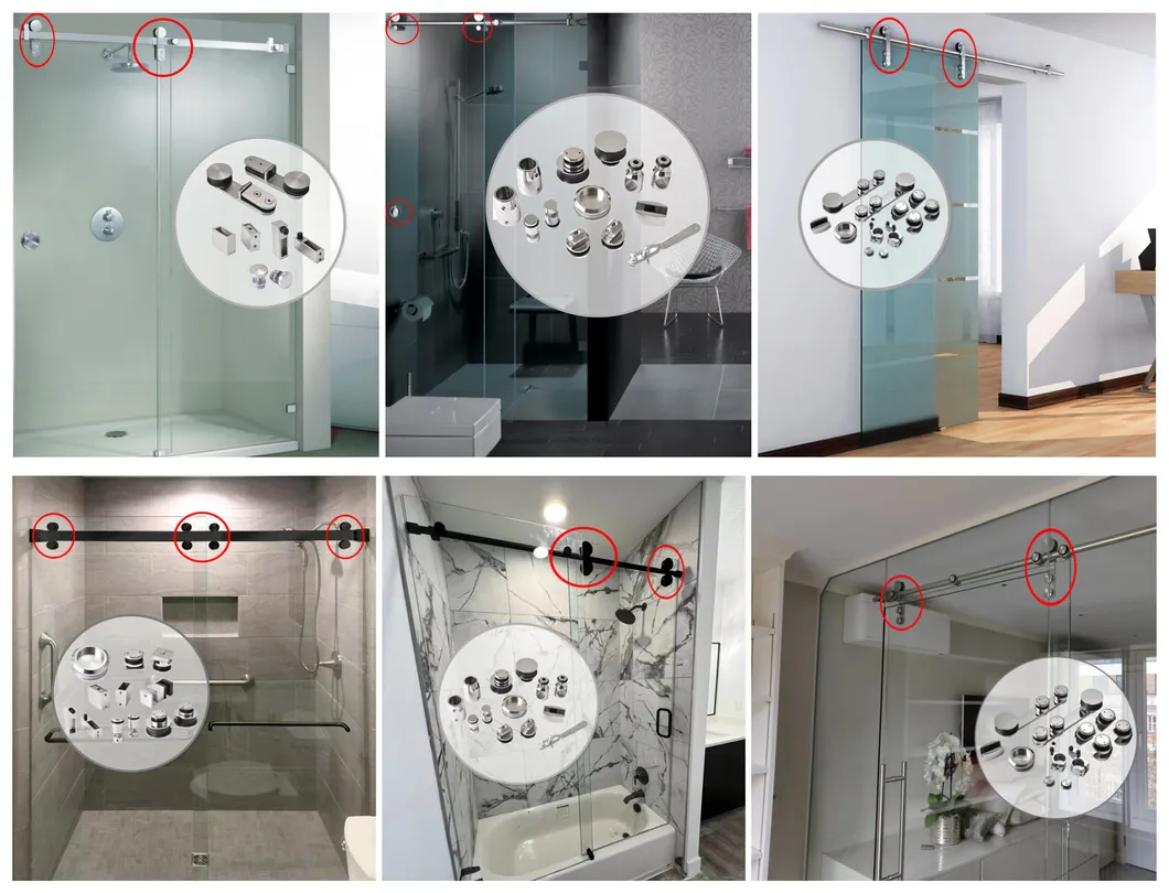 Hot Selling Stainless Steel Sliding Glass Door Accessories Glass Sliding Shower Door Hardware Sliding Door Systems