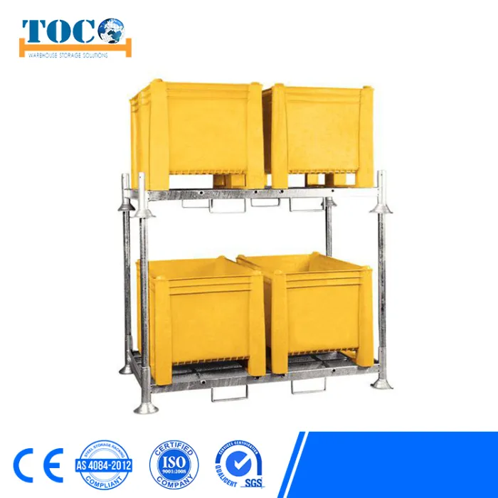 UV Protection Steel Window Door Movable Pallet Stacking System with Wood Deck