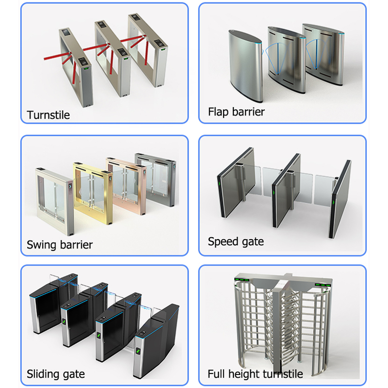 Automatic Swing Turnstile Gate Facial Recognition Security Speed Flap Barrier for Warehouse Hotel Park Industrial Use