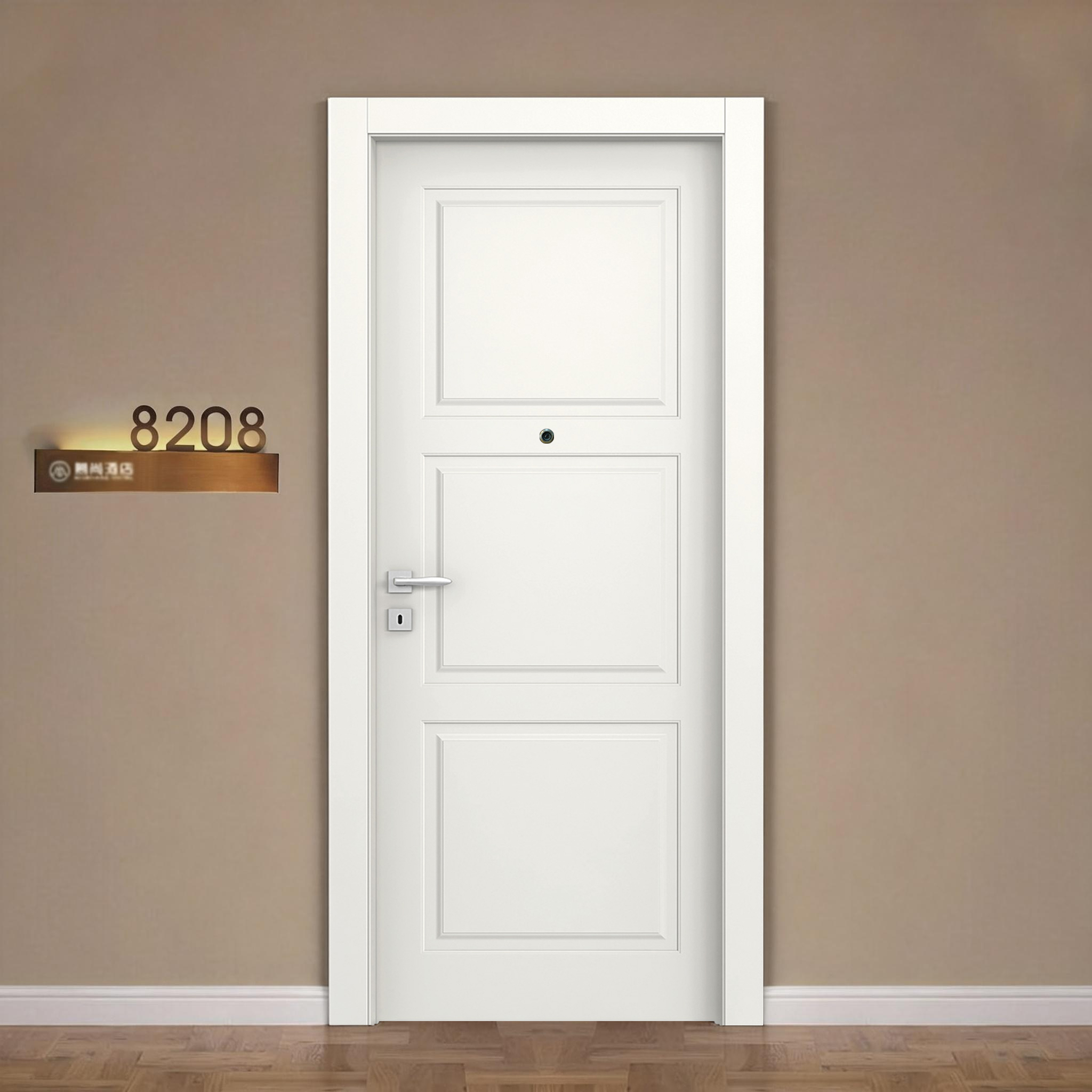 White Wooden Fire Rated Door UL EN BS Certified Interior Fire Door Commercial Building Hotel Project Fire Door Manufacturer