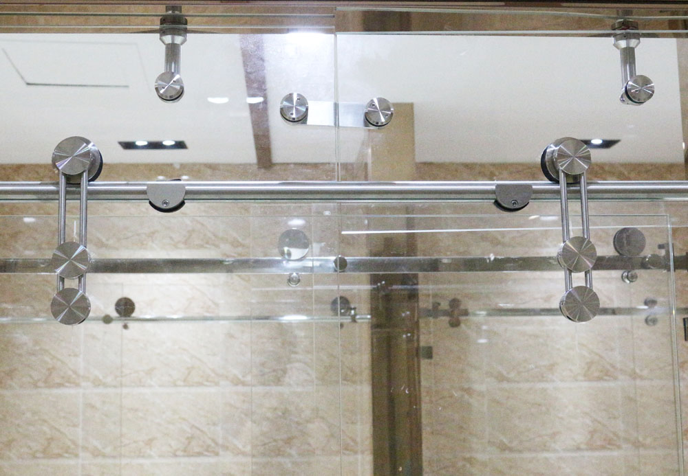 Frameless Stainless Steel Sliding Glass Door Accessories Hardware Sliding Door Systems