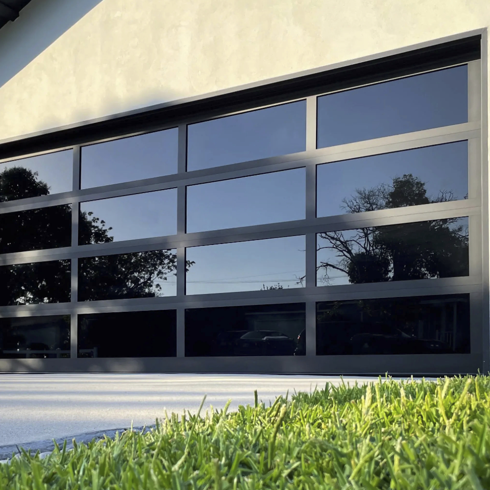 Modern Best Selling Segmented Sliding Aluminum Alloy Insulated Glass Garage Door Stainless Steel Frame Hongfa Brand 5-Year