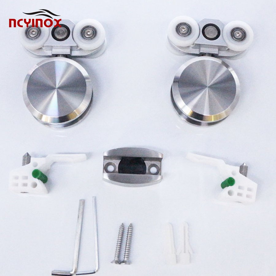 Bathroom Door Sliding Shower Door System Accessories Stainless Steel Glass Sliding Door System