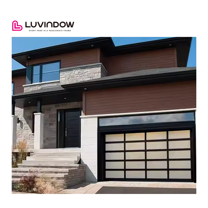 Automatic Combined Garage Door Glass Panel Garage Door Anti-theft Performance Garage Lift Door
