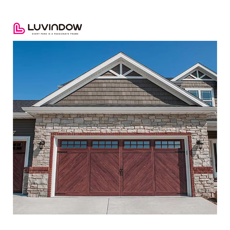 Luxury Modern Fully Tempered Aluminum Alloy Garage Door Black Frosted Hurricane-Proof Insulation Rolling Open Style For Villas