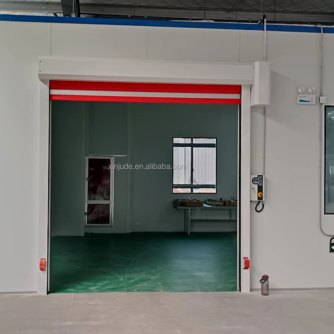 Security Industrial High Speed Roll Automatic PVC Windproof Finished Apartment Use Rapid Folding Roller Shutter Fast Door