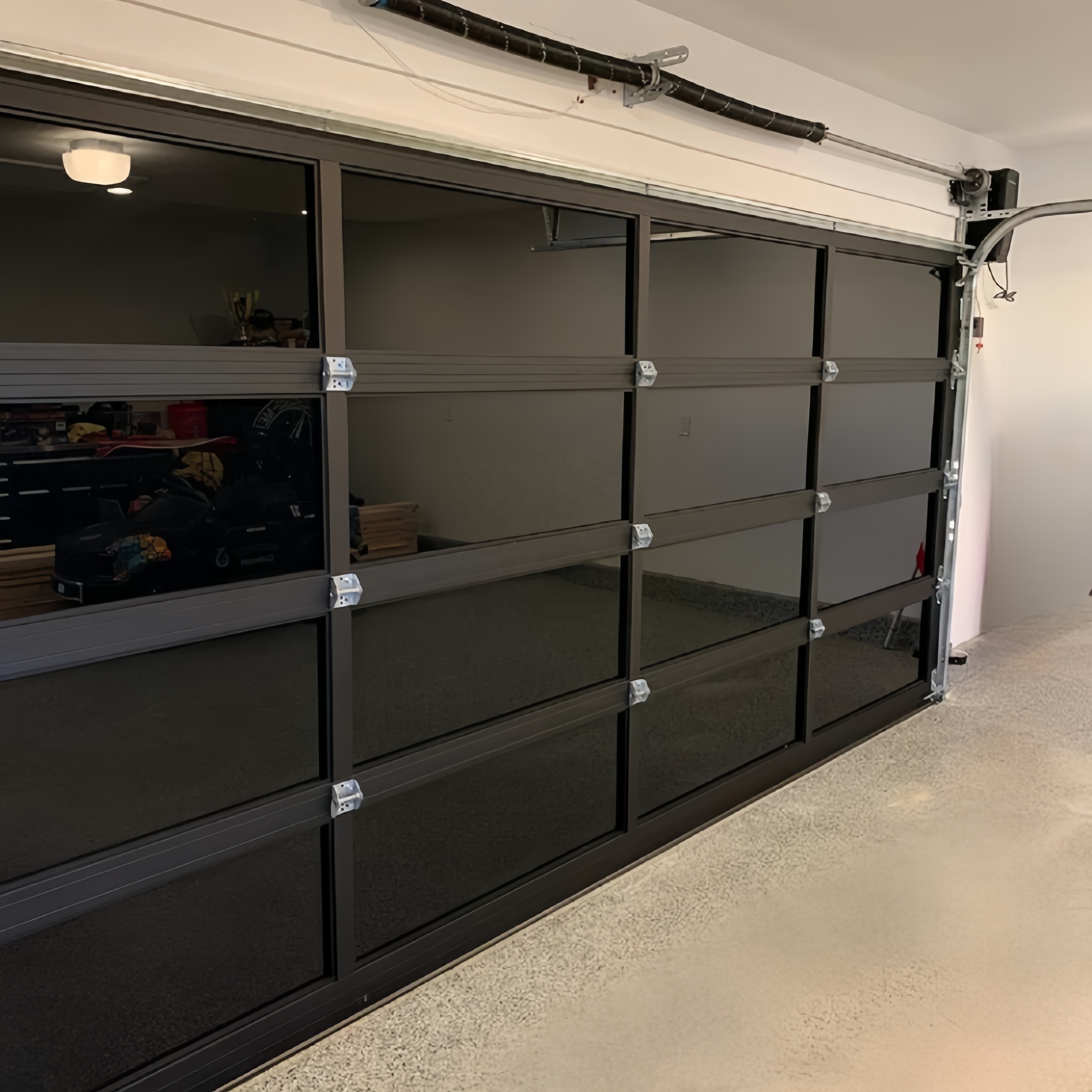 Customized Electric Modern clear Glass Garage Door with Motor Overhead Garage Door Aluminum Alloy Glass Garage Door for Sale