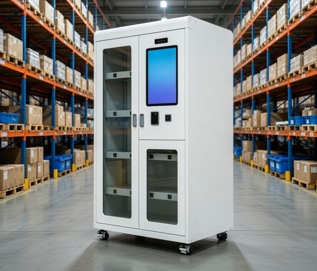 Smart Inventory Management Cabinet Automated Tool Cabinet with Biometric Access and Weighing System for Industrial Warehouse