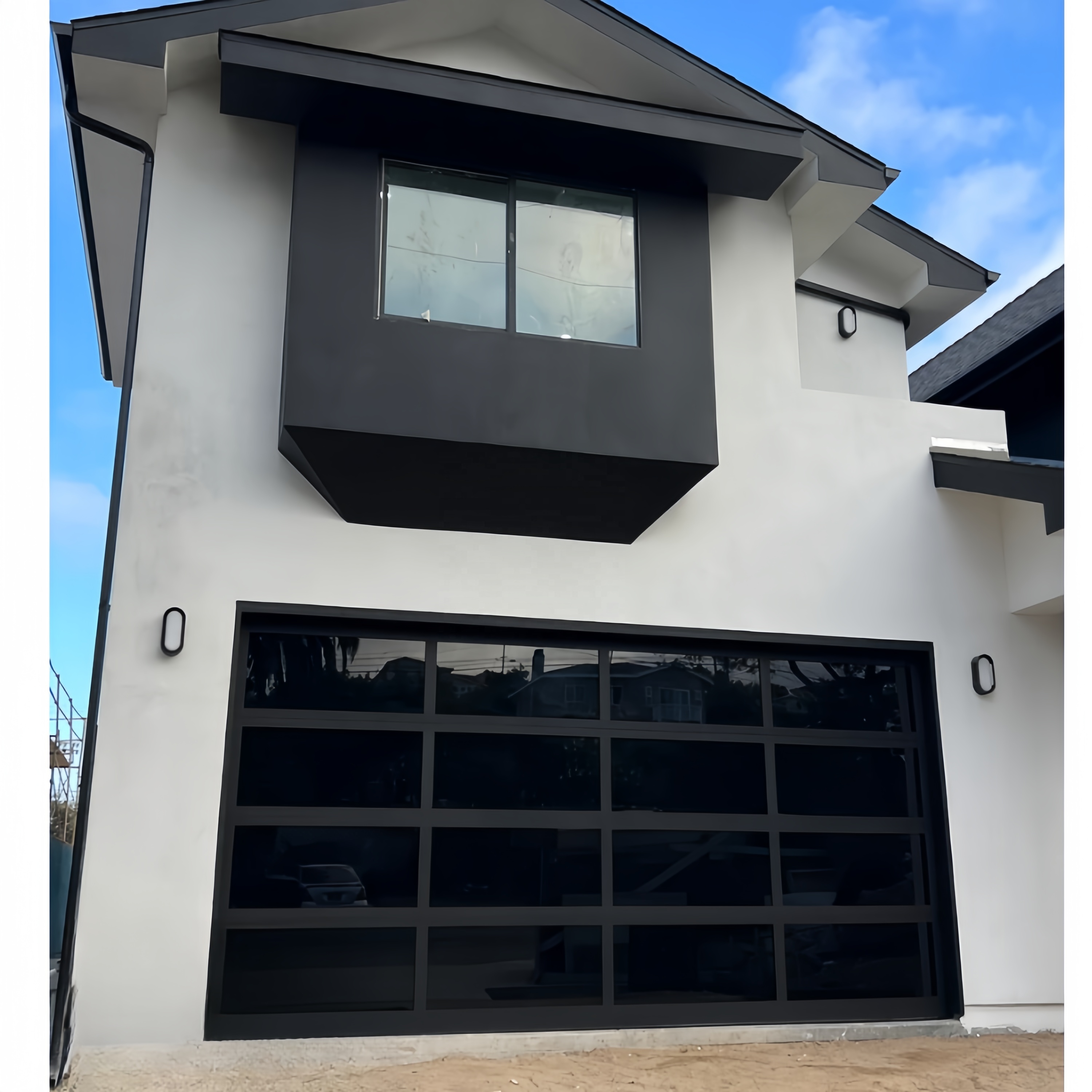 Customized Electric Modern clear Glass Garage Door with Motor Overhead Garage Door Aluminum Alloy Glass Garage Door for Sale