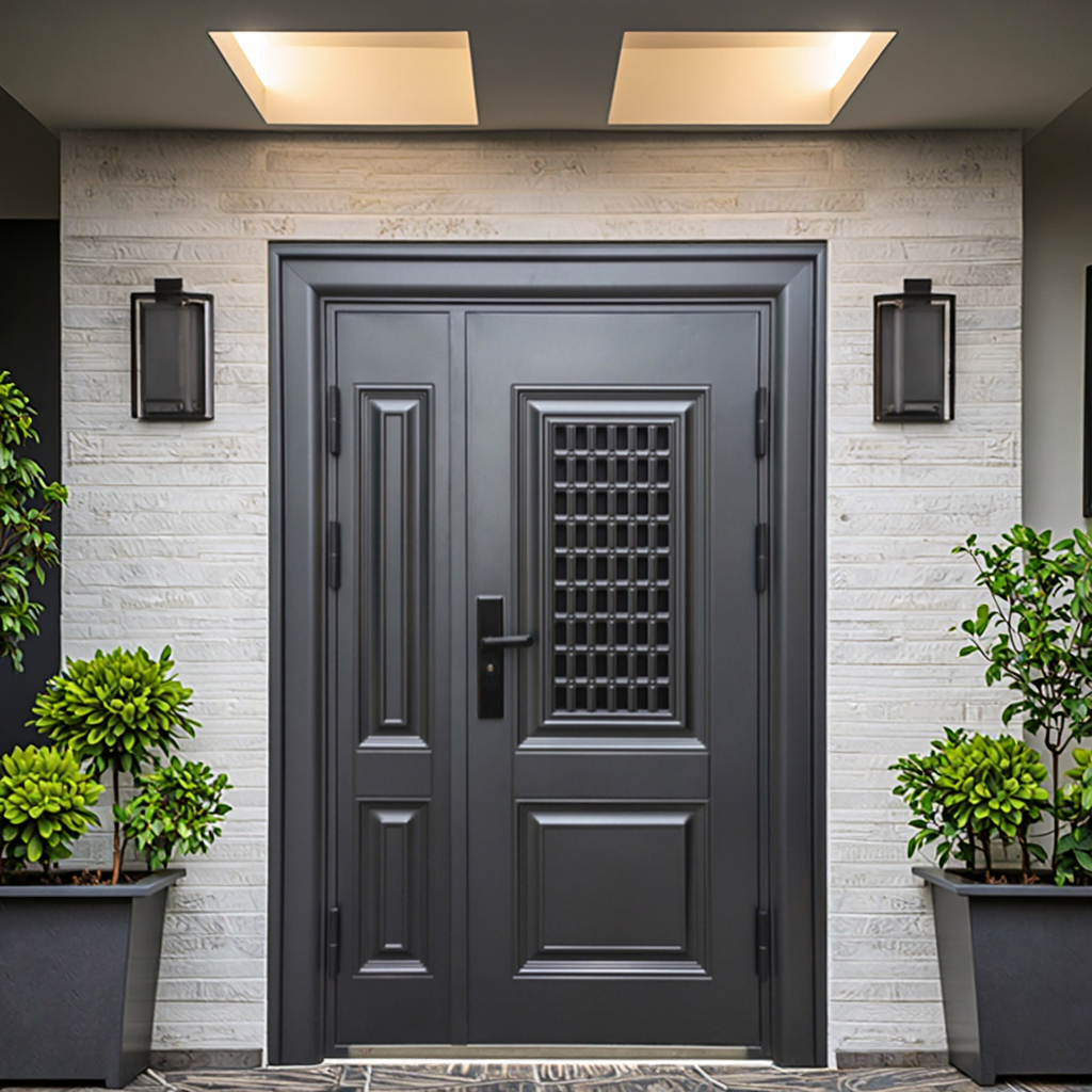 Chinese New Luxury Modern Super Grade Noise Preventive Heat Insulation Fireproof Iron Entrance Security Steel Entry Door