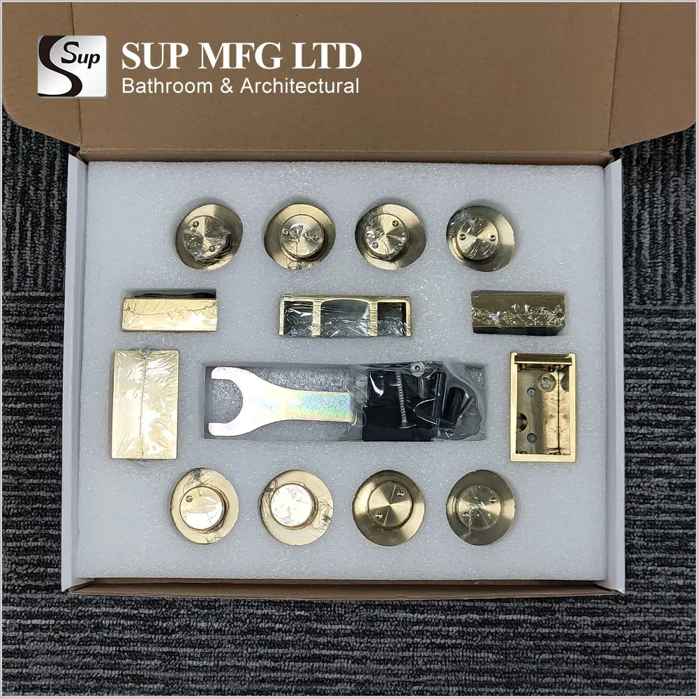 10X50mm Rail Sliding Set Bathroom Stainless Steel Frameless Shower Sliding Door System