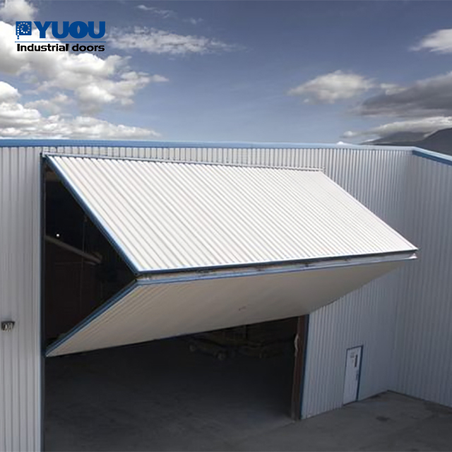 Hot Selling Sandwich Panel Automatic Vertical Folding up Galvanized Steel Material Electrical Folding Hangar Doors
