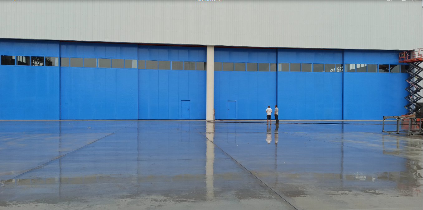 Customized Steel Framed Structure Large Transparent Horizontal Side-Sliding Hangar Door Multi-Door Free-Sliding Industrial Door