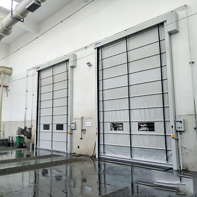 Industrial Folding Up High Speed Door Wind Resistant Fast Folding Stack Door PVC High Speed Stacking Door for Warehouse