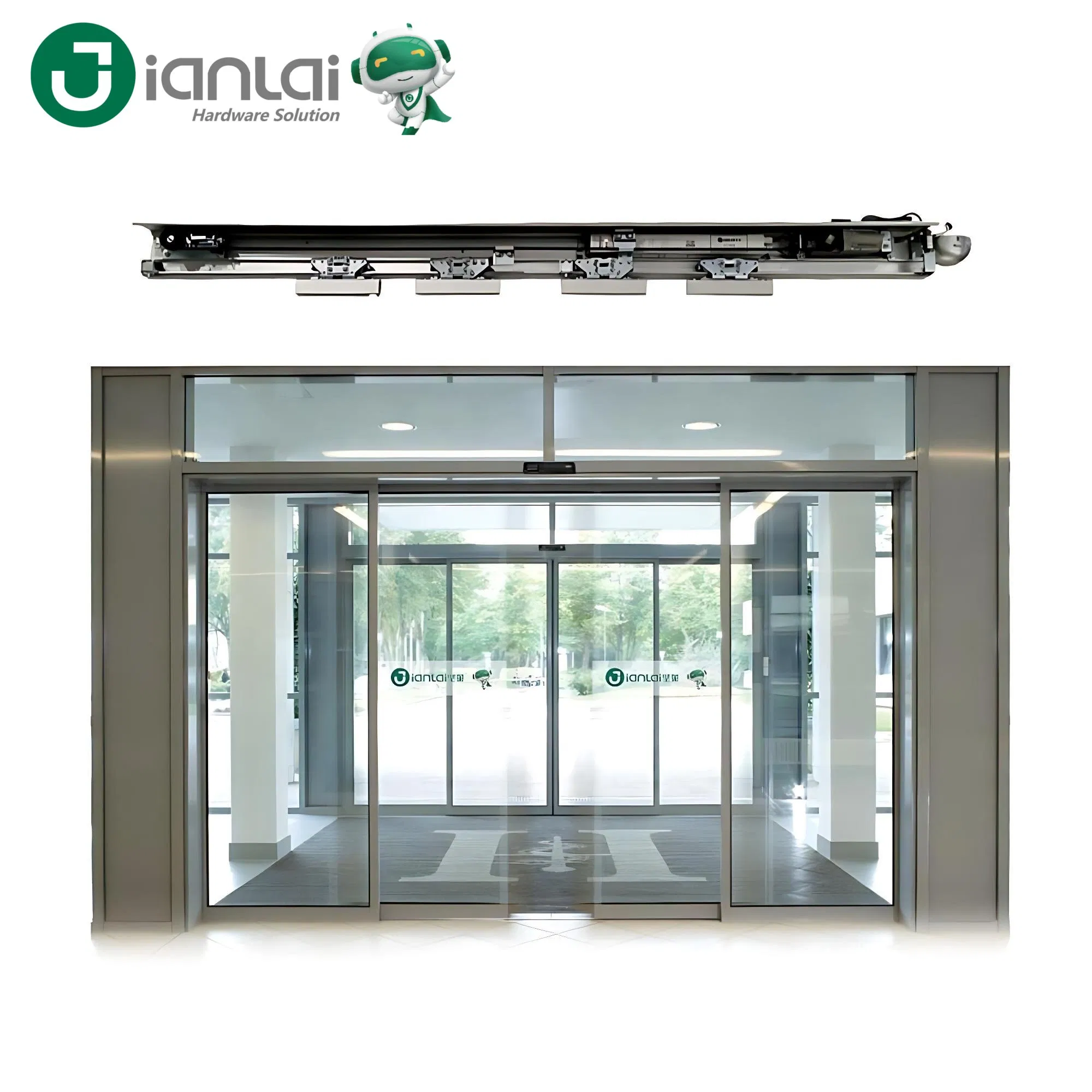 Office Remote Control Glass Door Closer Entrance Automatic Sliding Sensor Door System