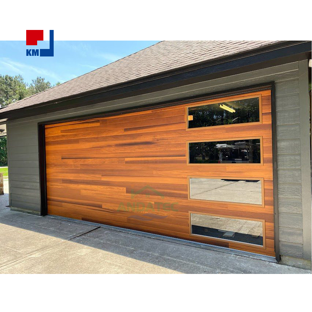Modern Automatic Aluminum Glass Garage Door High Lift Sectional Overhead Doors for Luxury Villa Waterproof Windproof