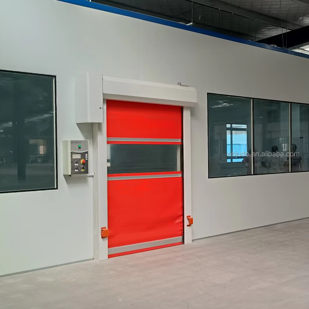 Security Industrial High Speed Roll Automatic PVC Windproof Finished Apartment Use Rapid Folding Roller Shutter Fast Door