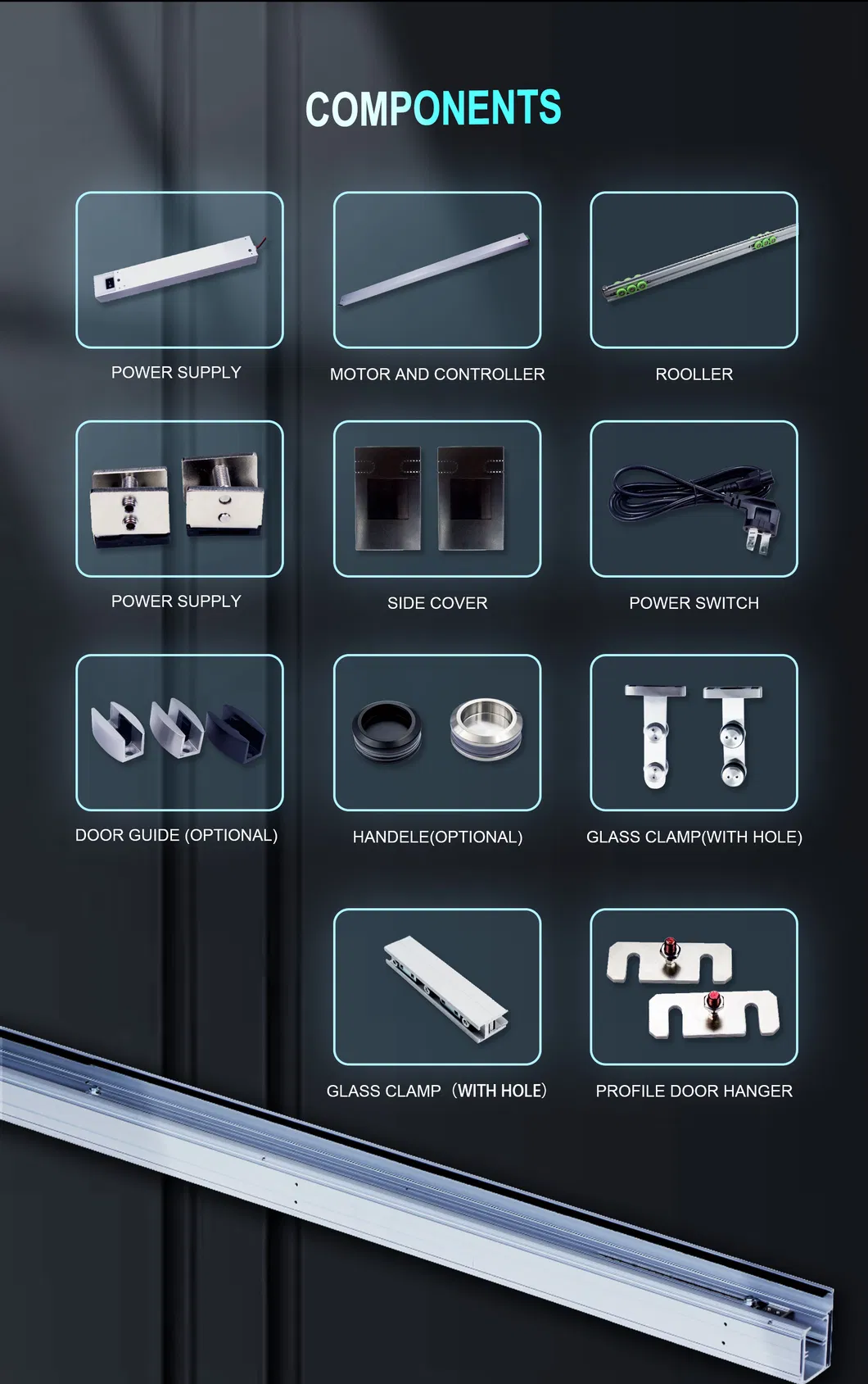 Magnetic Automatic Safe Sliding Door Control System - Dimensions