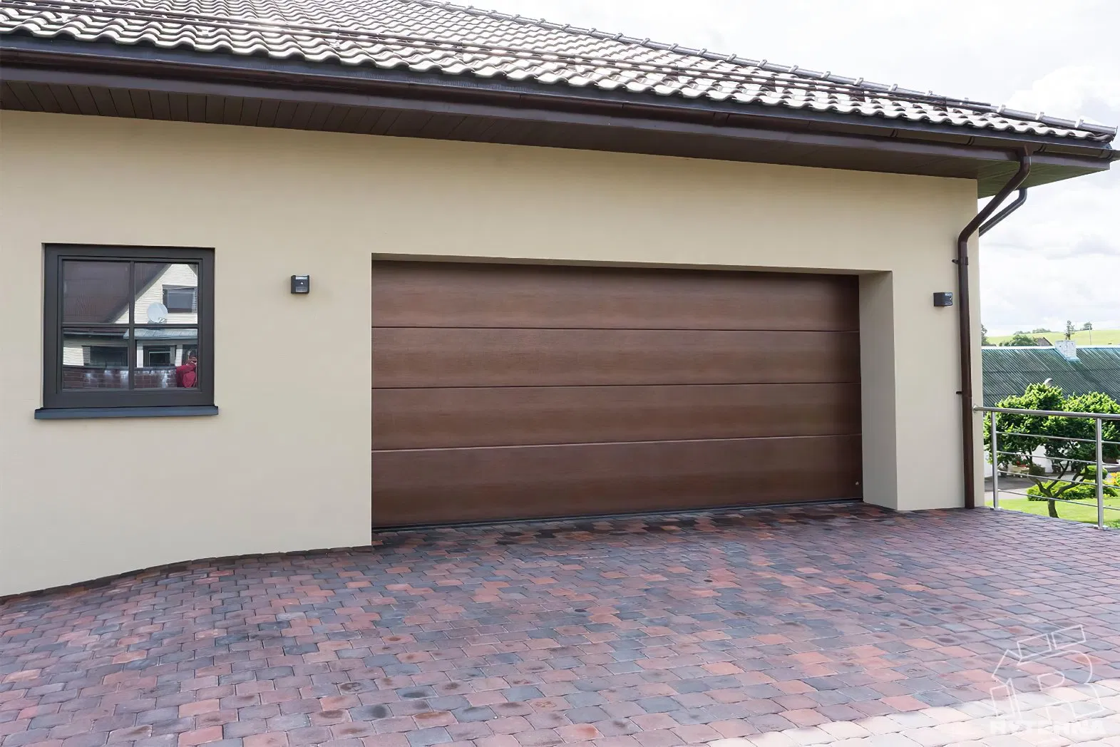 Modern Glass Garage Door with Smart Automation for Villas