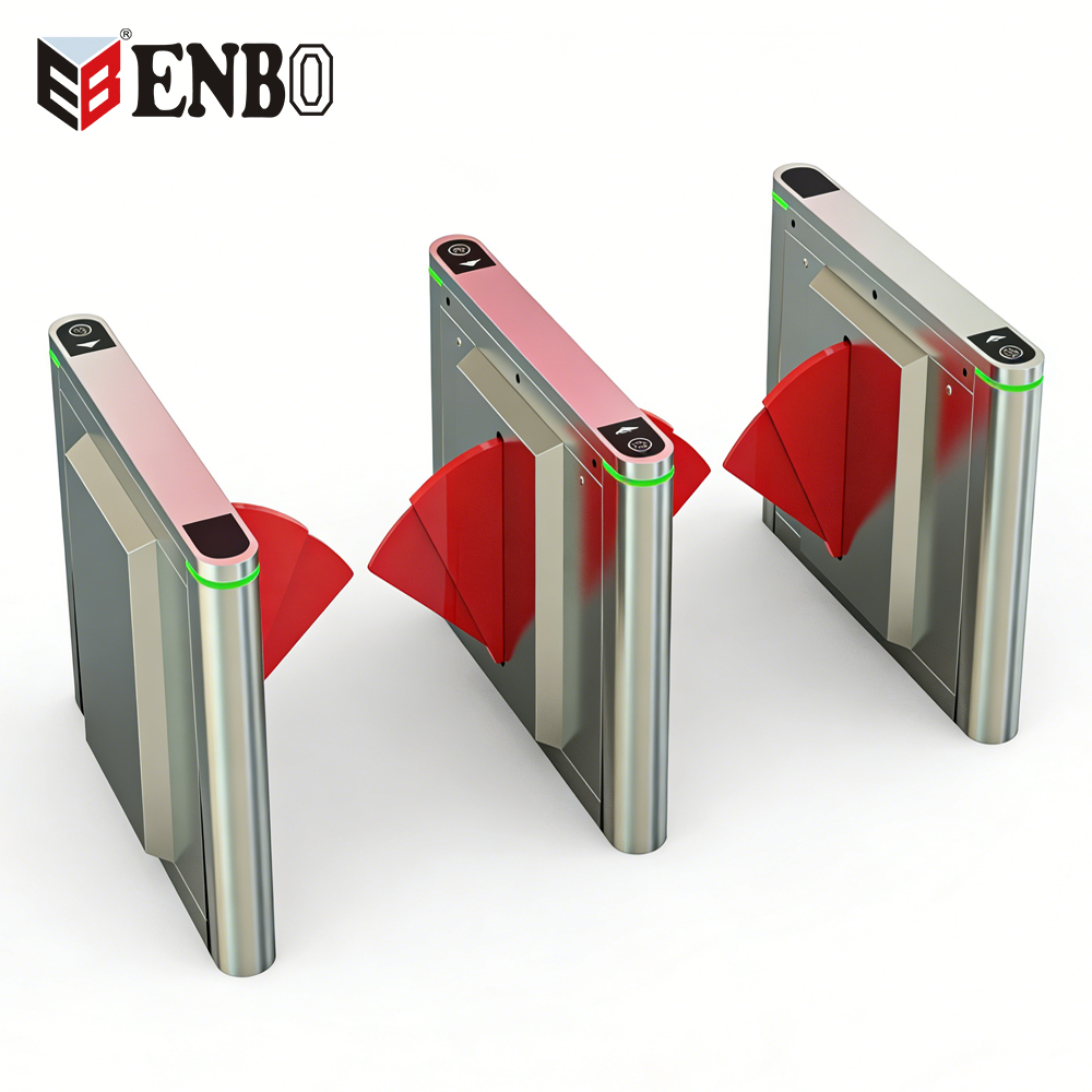 Automatic Swing Turnstile Gate Facial Recognition Security Speed Flap Barrier for Warehouse Hotel Park Industrial Use