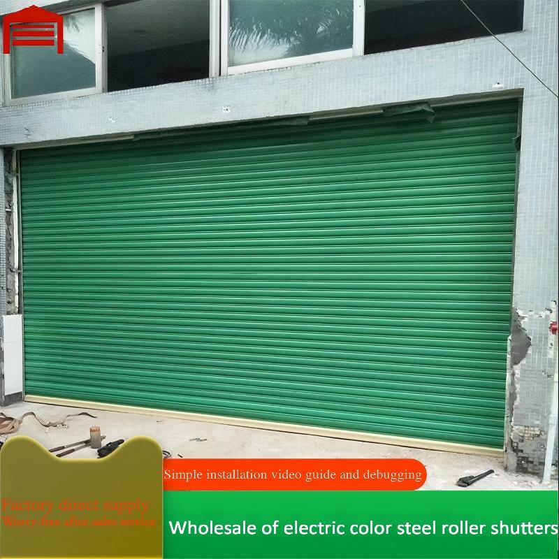 Custom Colored Steel Electric High Speed Rolling Shutter Doors Modern Finished Farmhouse Anti-Theft Galvanized Wind Resistant
