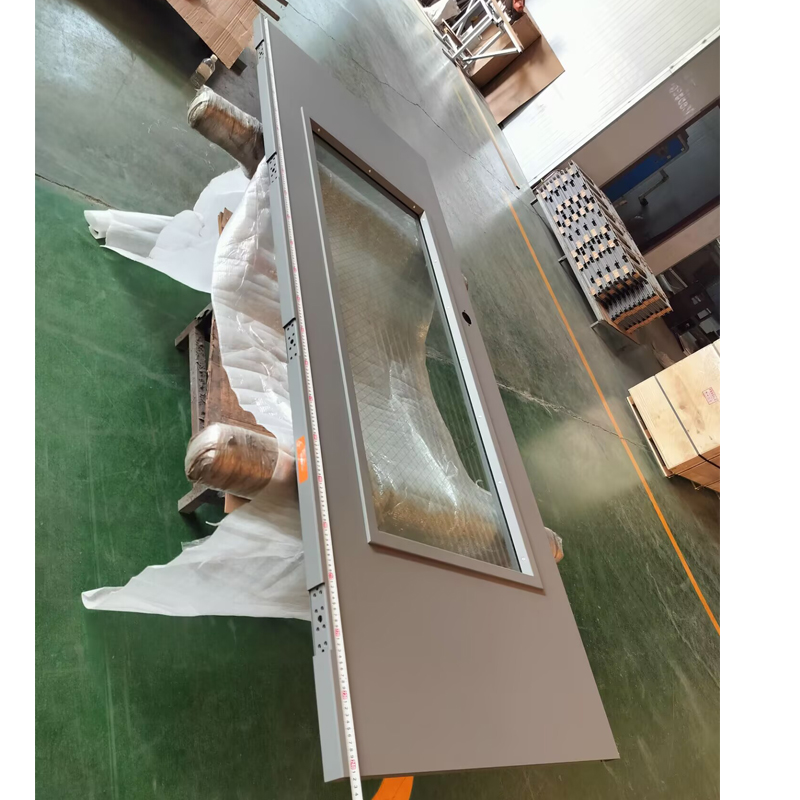 Full Window 45 Mins Fire Rated Flush Commercial Hollow Metal Doors