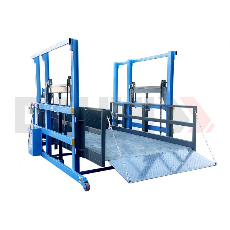 Hydraulic Container Lift Dock Leveler Portable Loading Dock Speed Lift Platform 2 Tons CE Certified 30s Lifting Time Table