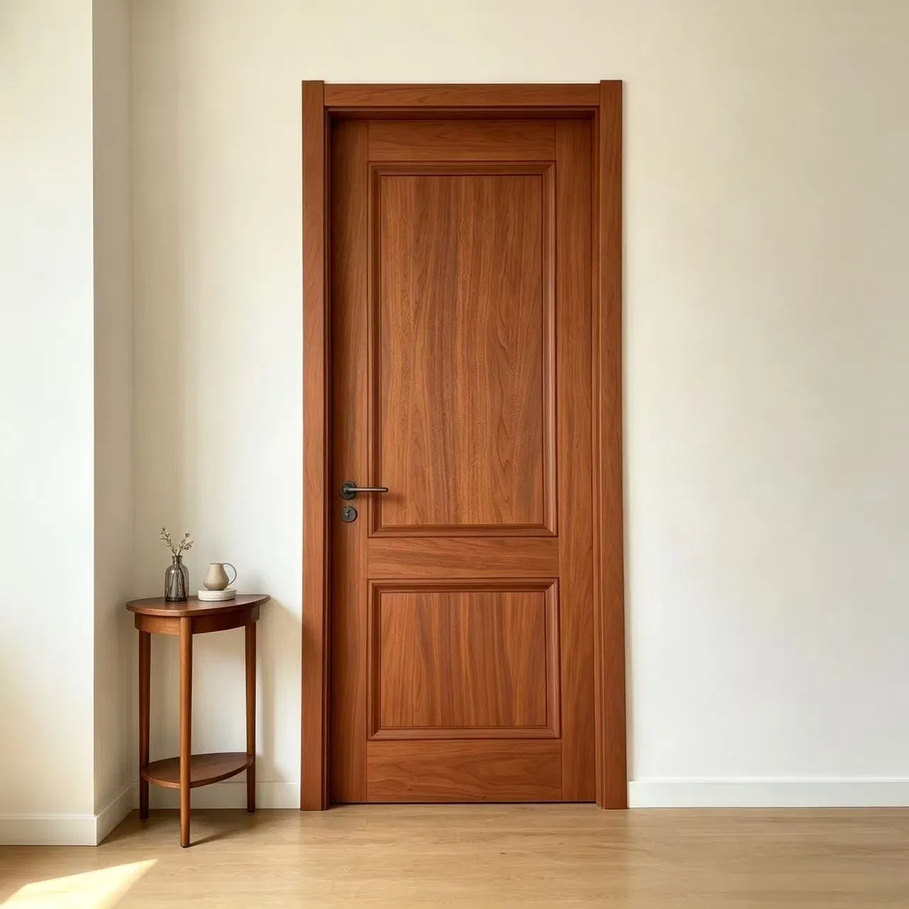 Soundproof Waterproof Wooden Entrance House Villa Apartment Solid Wood Room Internal Security WPC PVC Interior Room Walnut Red Oak Teak Cherry Veneer Entry Door