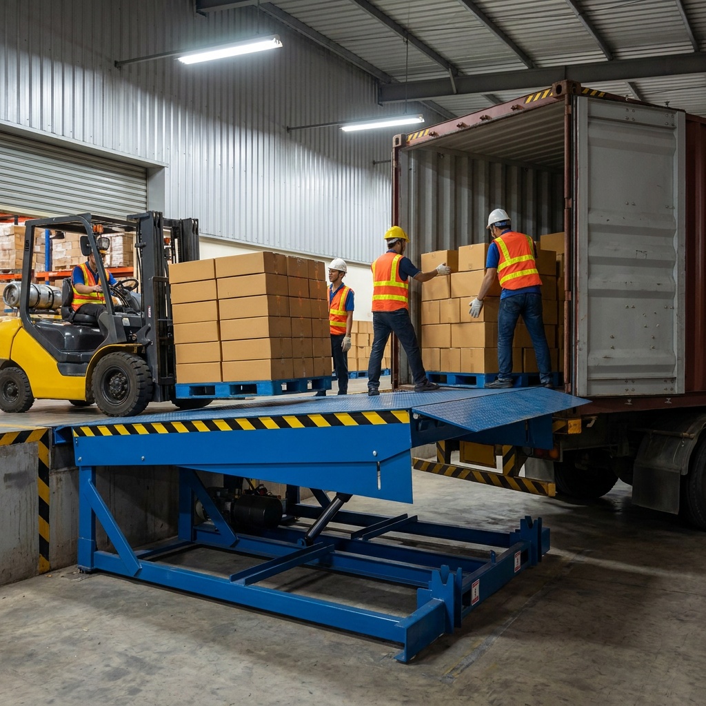 Pit Type Hydraulic Dock Leveler Fixed Loading Dock Platform with Fold Down Lip Plate for Warehouse Distribution Center