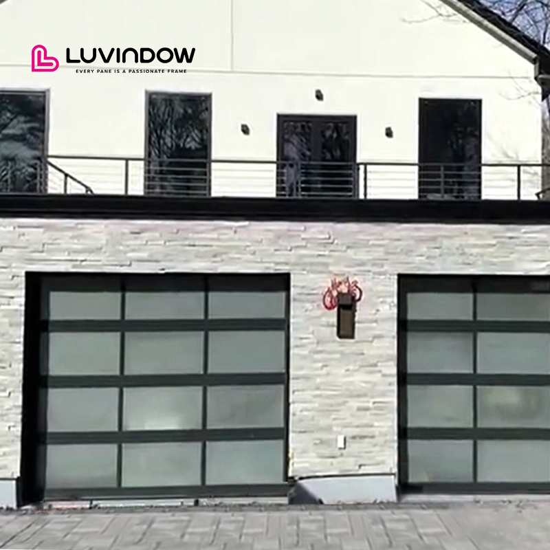 Automatic Combined Garage Door Glass Panel Garage Door Anti-theft Performance Garage Lift Door