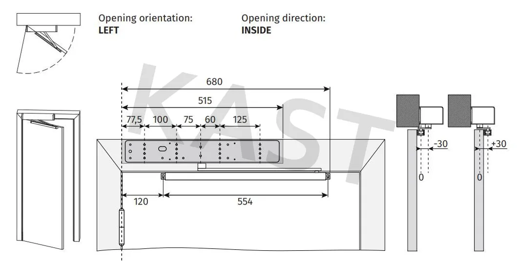 Automatic Swing Door System for Hospital Manual Swing Door Components