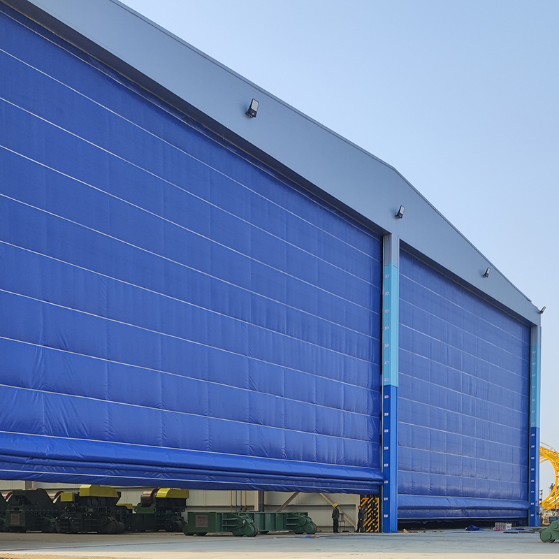 Modern PVC Flexible Double-Layer Windproof Insulated Lifting Interior Commercial Hangar Door for Workshop Warehouse Aircraft