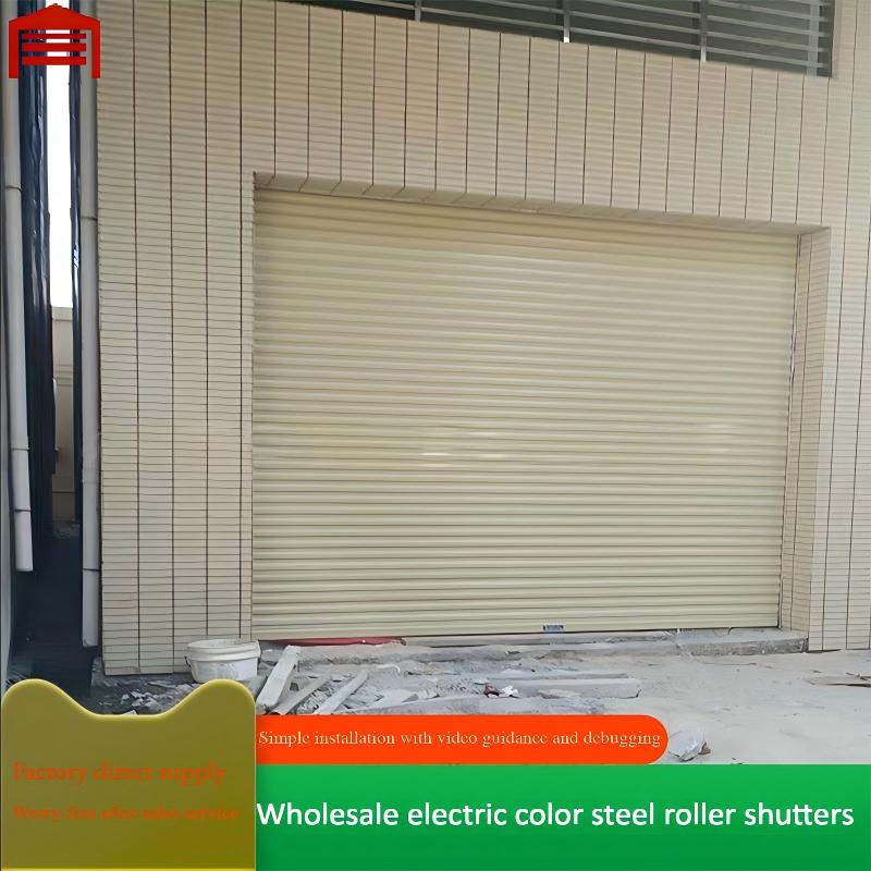 Custom Colored Steel Electric High Speed Rolling Shutter Doors Modern Finished Farmhouse Anti-Theft Galvanized Wind Resistant