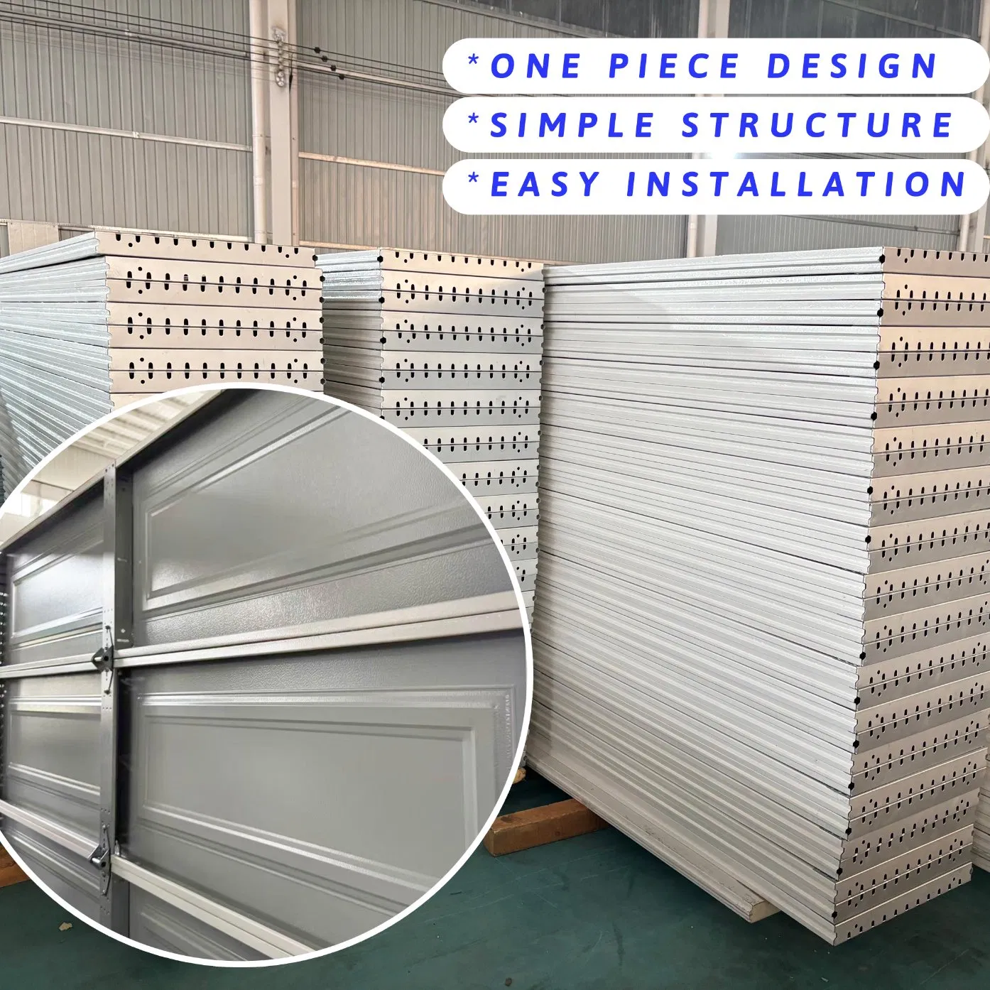 High Quality Modern Automatic Residential Sectional Garage Door with PU Foam Thermal Insulation and Remote Control System