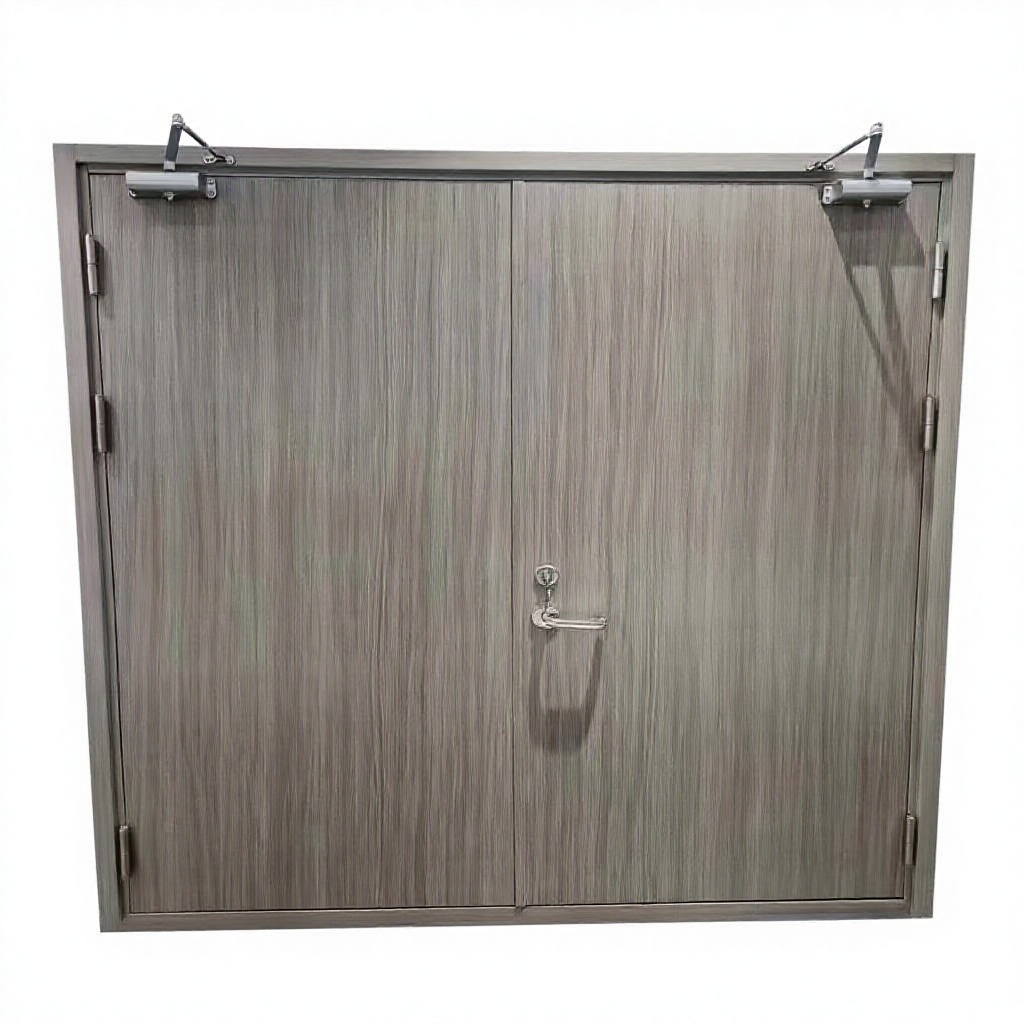 Heavy Duty Steel Plate Fire Door with Wood Grain Thickness Fire Proof &amp; Security Door for Warehouse