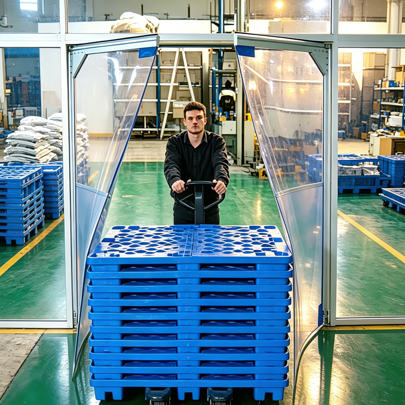 Cold Storage PVC Traffic Door Insulated Flexible Swing Door for Low-Temperature Access Areas