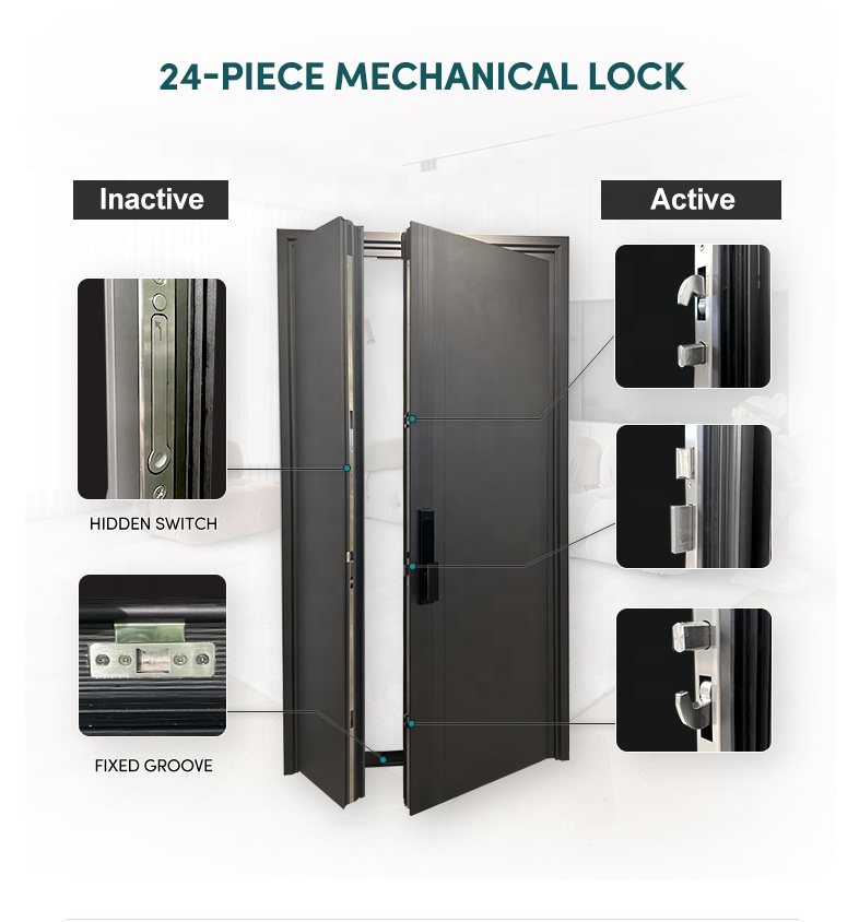ZEKIN USA Residential Project Modern Main Entrance Exterior Door Channel Cast Aluminum Security Front Pivot Entry Doors