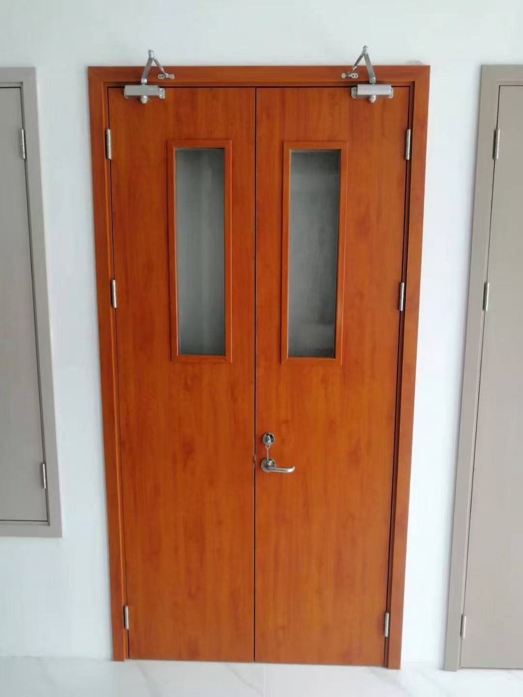 Heavy Duty Steel Plate Fire Door with Wood Grain Thickness Fire Proof &amp; Security Door for Warehouse