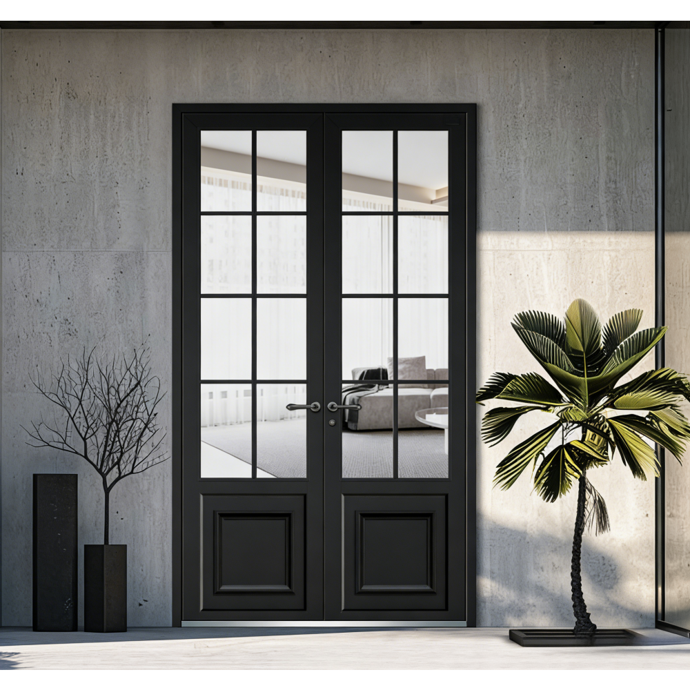 Bulk Order American Style Soundproof Aluminum Casting Door for Mansion Front Modern Die Cast Aluminum Energy Saving