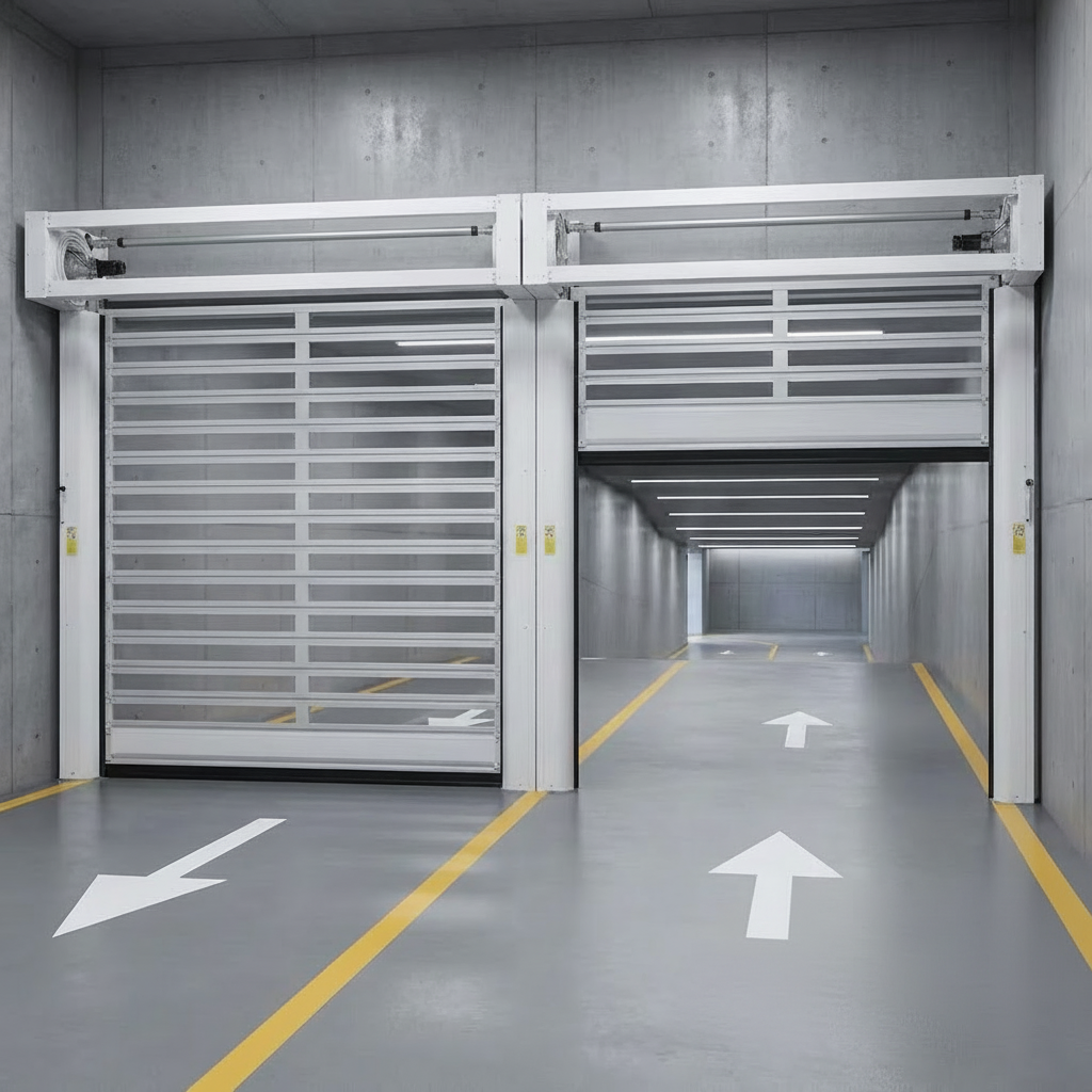 Aluminum Rigid Panel Spiral High Speed Door for Industrial Workshops and Warehouses Smooth &amp; Reliable Performance