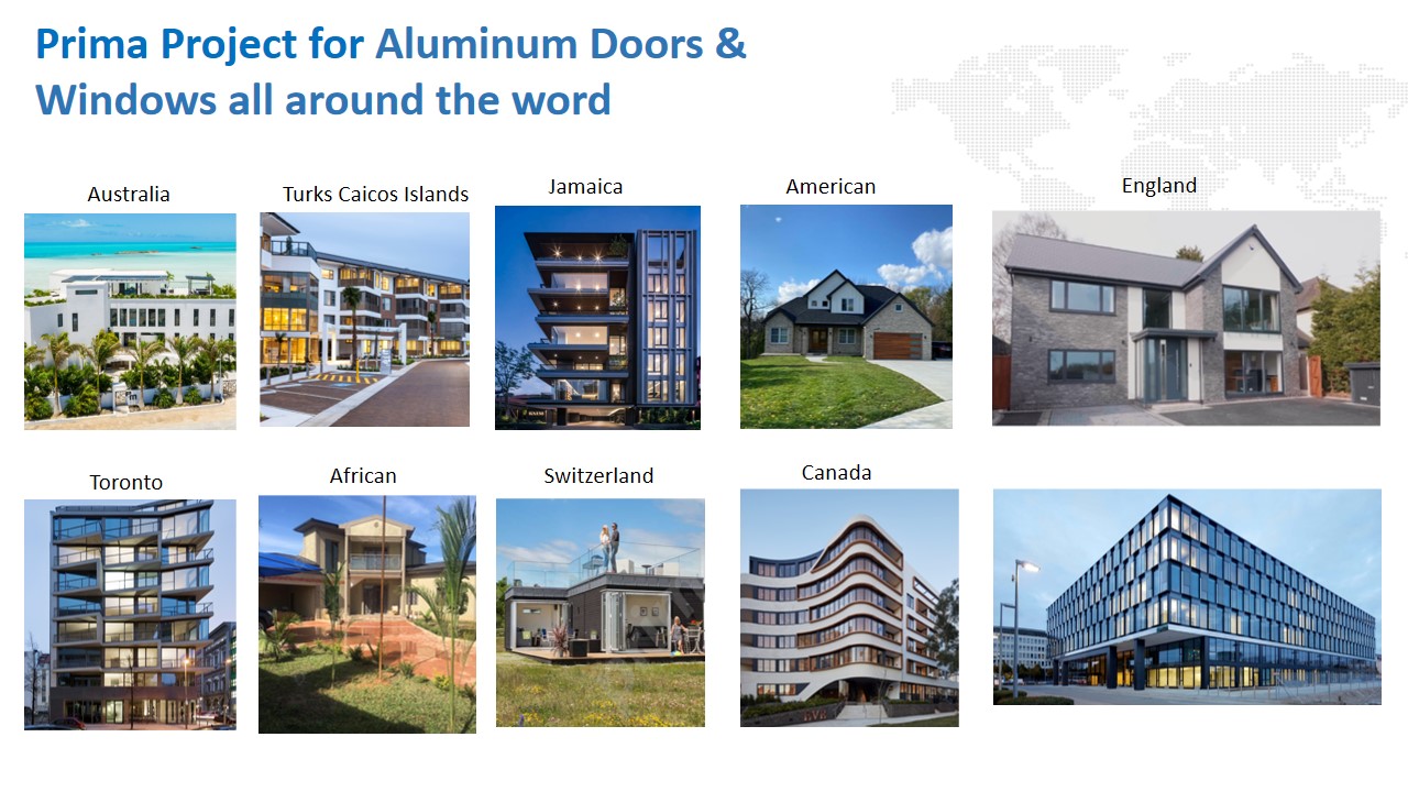 Modern Doors and Windows Aluminum Alloy System for House & Hotel Exterior Applications
