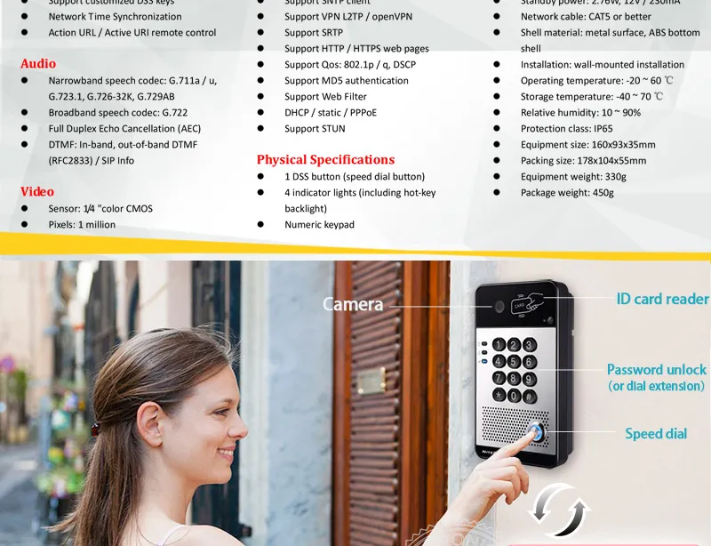SIP Video Door Phone Intercom System