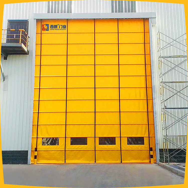 Industrial Folding Up High Speed Door Wind Resistant Fast Folding Stack Door PVC High Speed Stacking Door for Warehouse