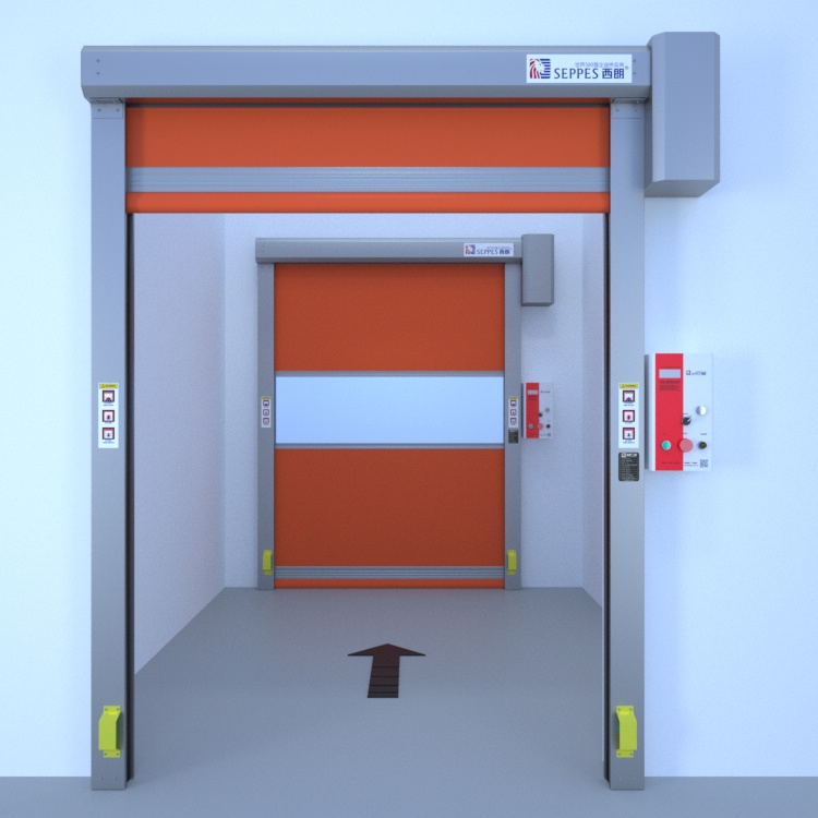 Interlocking high speed door