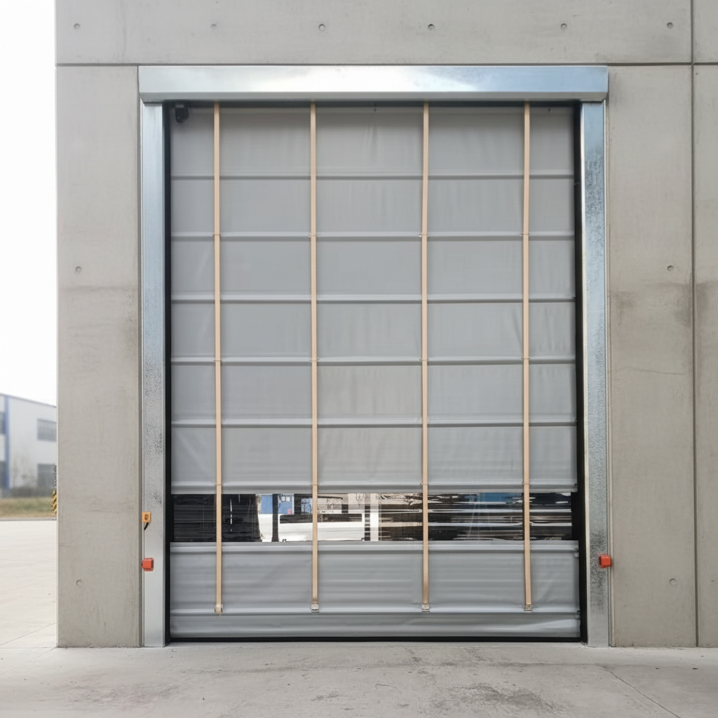 Industrial Flexible Lift Door PVC High Speed Stacking Door Automatic Overhead Hangar Warehouse Door