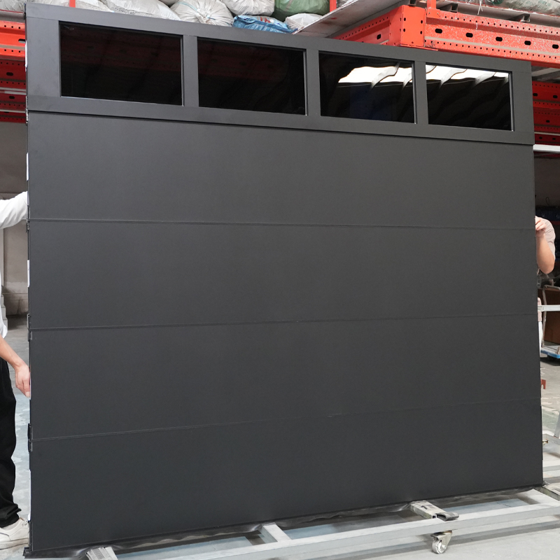 Custom Aluminum Automatic Sectional Electric Garage Doors Hurricane Impact Glass Garage Door