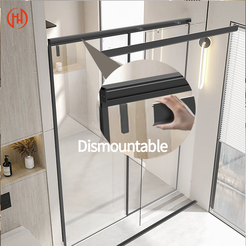 Innovative Single-Track Shower Door for Smart Bathroom Automation with Stylish Design for Chic Bathrooms