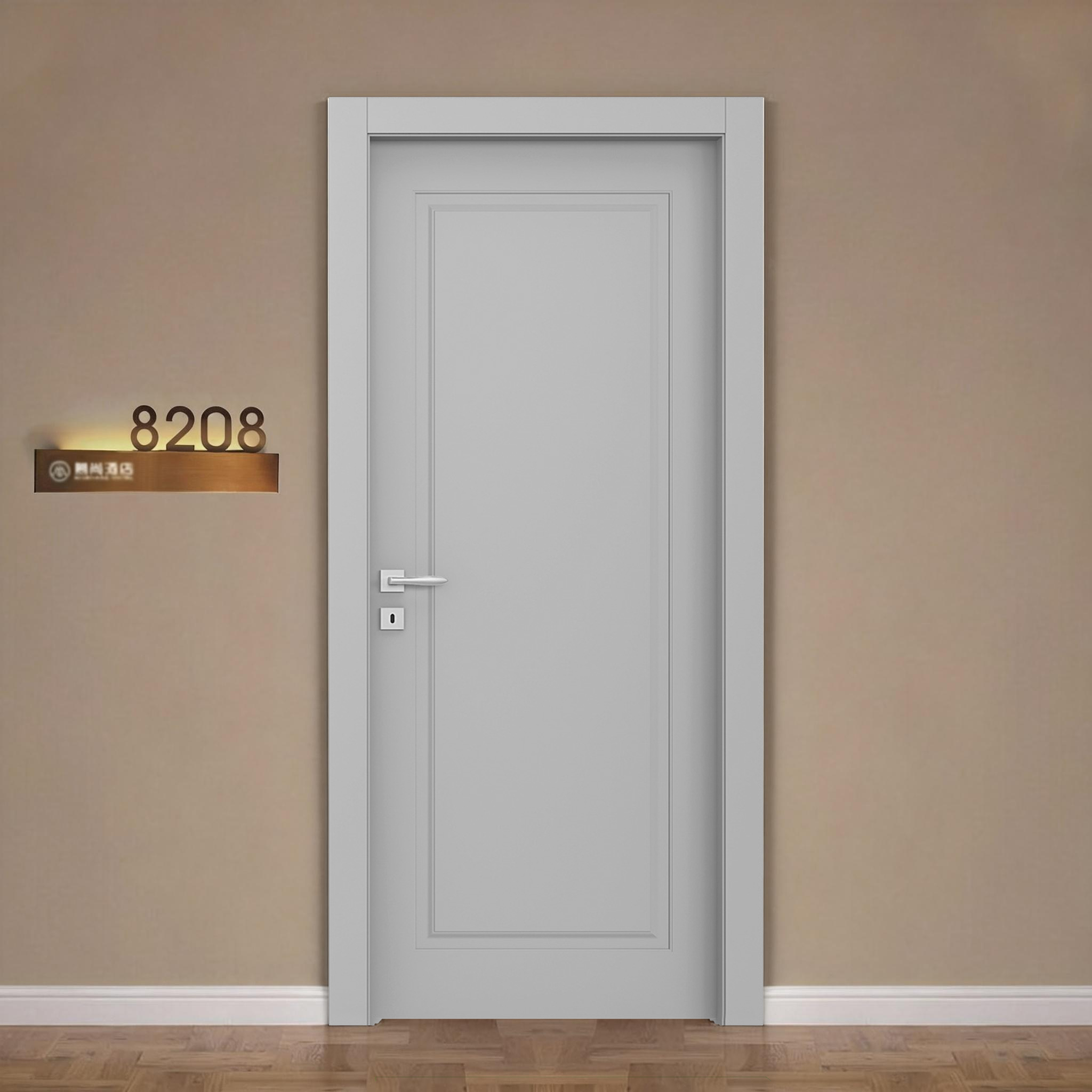 White Wooden Fire Rated Door UL EN BS Certified Interior Fire Door Commercial Building Hotel Project Fire Door Manufacturer